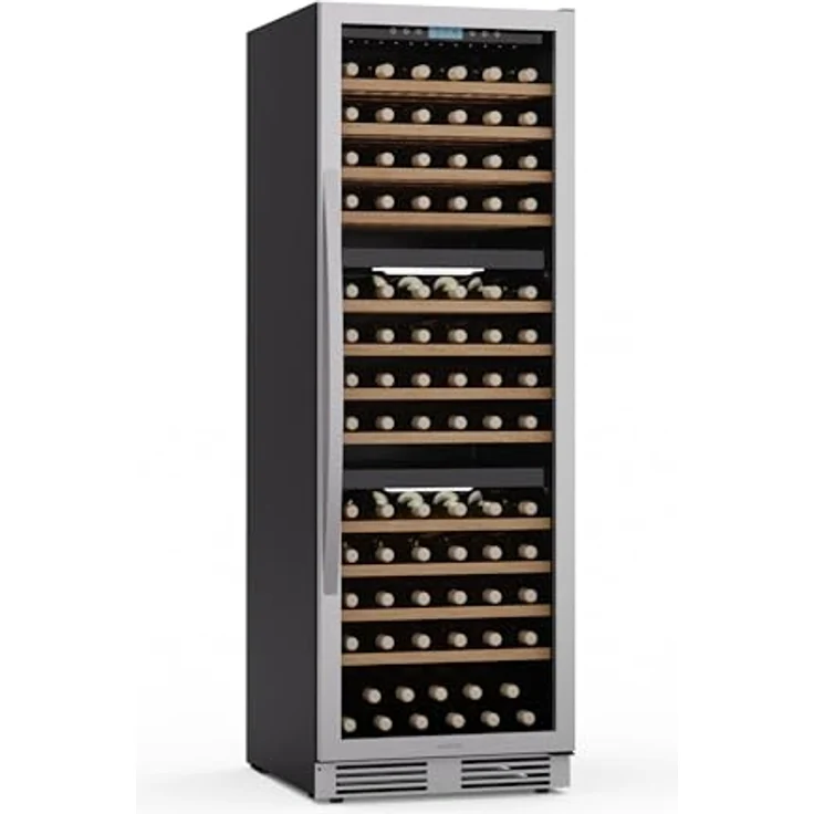 Klarstein Vinovilla Trio, Weinkühlschrank für 144 Flaschen, 3 Zonen, 38 dB, 12 Regale, Kompressor, 413 Liter – Bild 1