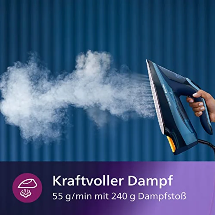 Philips Azur 8000 Series DST8020/20, Dampfbügeleisen, Hellblau/Dunkelblau, 55 g kontinuierlicher Dampf – Bild 4