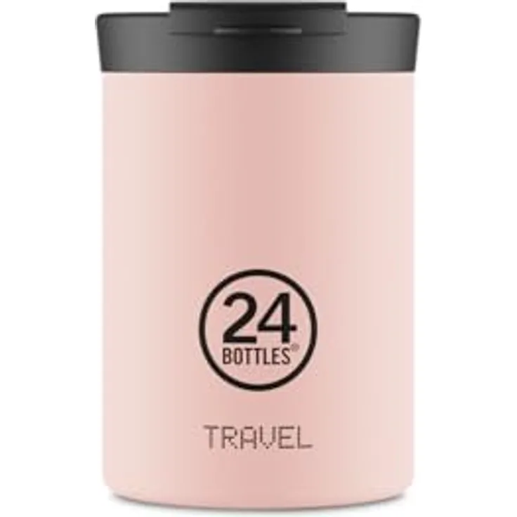 24Bottles Travel Tumbler – Thermobecher, 350 ml, 100 % dicht, 6hHot/24hCold, italienisches Design, Stone Dusty Pink