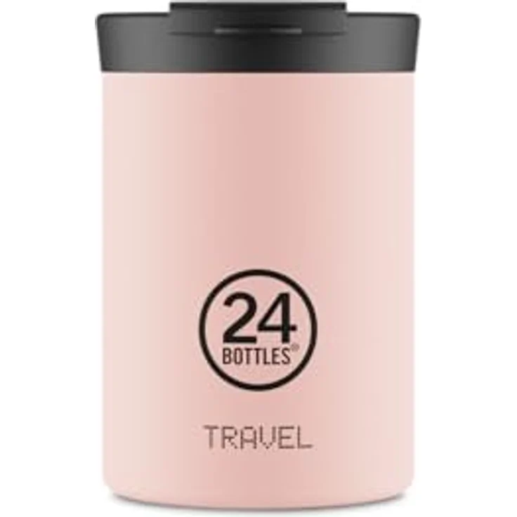 24Bottles Travel Tumbler – Thermobecher, 350 ml, 100 % dicht, 6hHot/24hCold, italienisches Design, Stone Dusty Pink – Bild 1
