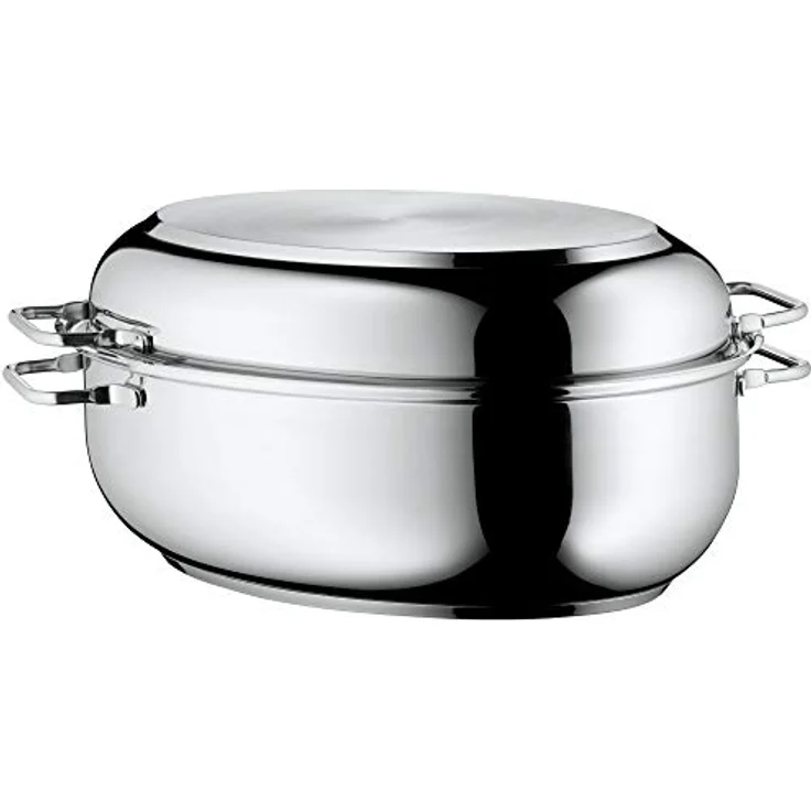 WMF Bräter oval, 41 x 28,5 x 18 cm, Kochtopf 8,5 l, Cromargan Edelstahl Induktion, backofenfest, Induktionsdeckel – Bild 3