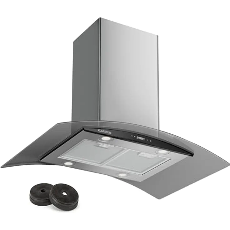 Klarstein Dunstabzugshaube 90cm, Abluft Dunstabzugshaube mit Spülmaschinenfestem Filter, LED-Beleuchtung & Touch Controls, Leise Abzugshaube mit 600 m³/h Luftstrom, Wandhauben – Bild 1