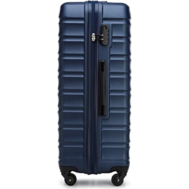 Stabiler Großer koffer Trolley Koffer Reisekoffer von Wittchen Marineblau ABS Hartschalen Trolley 4 rollen Kombinationsschloss – Bild 3