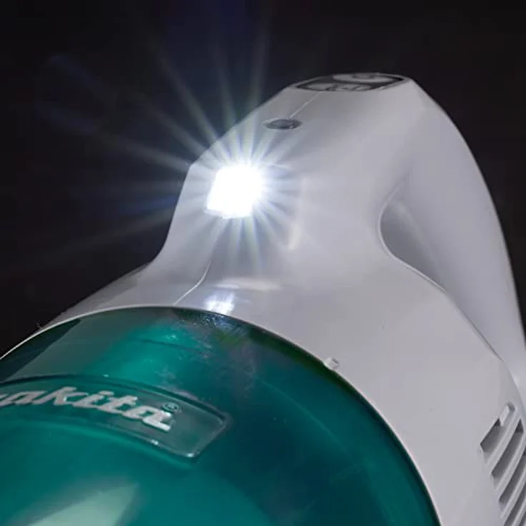 Makita CL117FDX2, 12 V max. Handstaubsauger, Weiß, 0,65 Liter, mit 3 Saugleistungsmodi und LED-Arbeitsleuchte – Bild 3