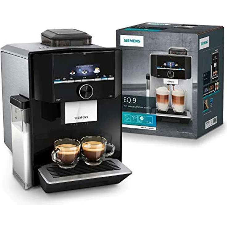 Siemens EQ.9 s300 Kaffeevollautomat TI923509DE mit integriertem Mahlwerk, automatische Reinigung, Personalisierung, extra leise, 1.500 Watt, hochglanz schwarz, edelstahl – Bild 2