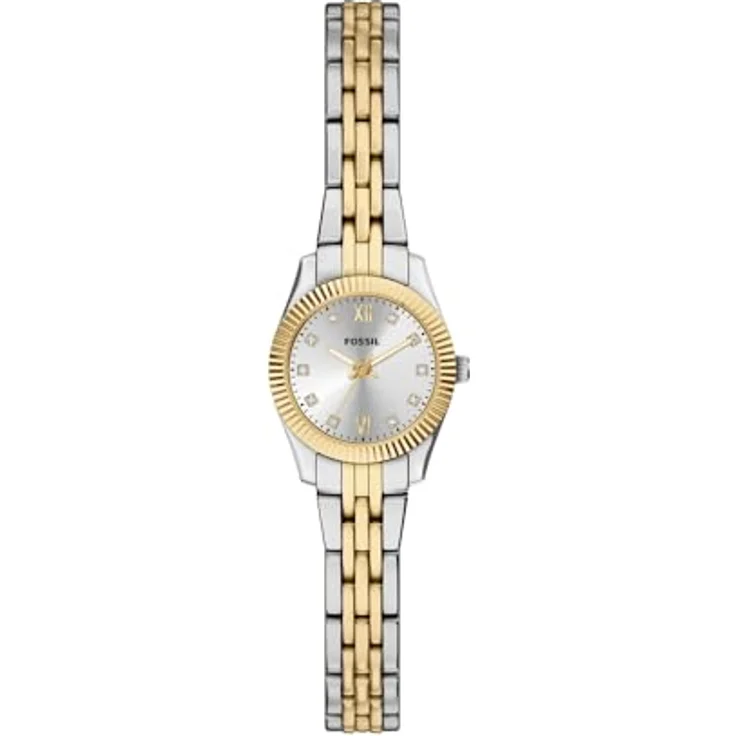Fossil Scarlette Damen 20MM Edelstahl-Uhr, silberfarben, präzises 3-Zeiger-Quarzwerk, kratzfestes Mineralglas, bis 50 m wasserdicht, ES5473 – Bild 1