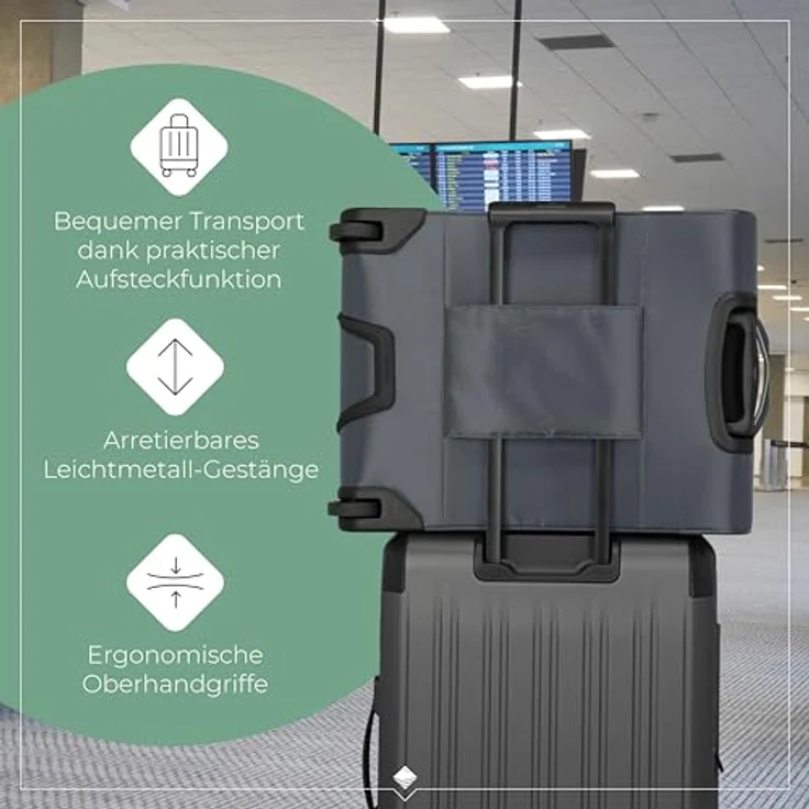Travelite Jetpack Handgepäck Koffer, 55x40x20 cm, 41 l, 2,2 kg, anthrazit, integriertes Zahlenschloss, 2 Rollen, Aufsteckfunktion für Condor + Ryanair – Bild 5