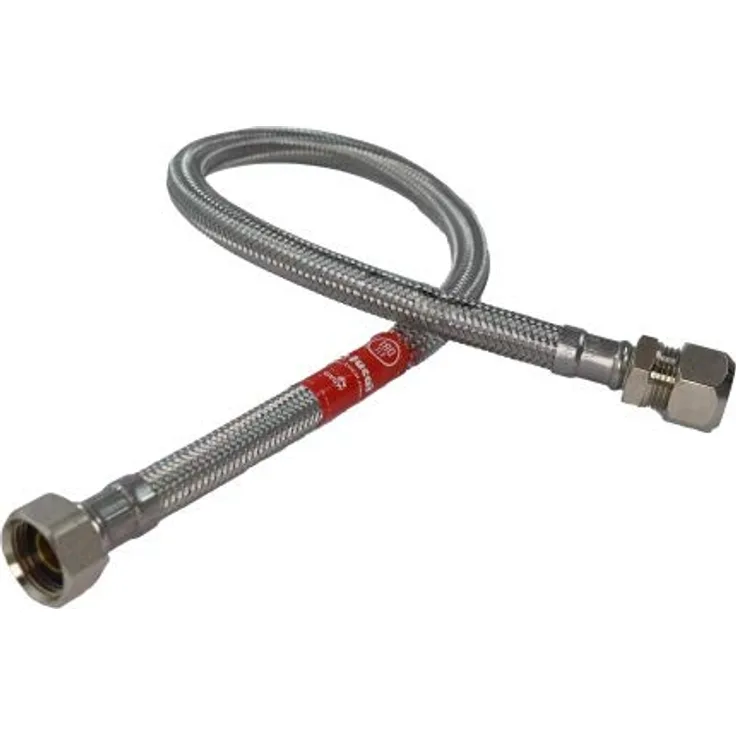 qpool24 Edelstahl/TPE Armaturen-Flexschlauch DN 8, 300 mm Panzerschlauch, chemisch beständig und trinkwasserkonform