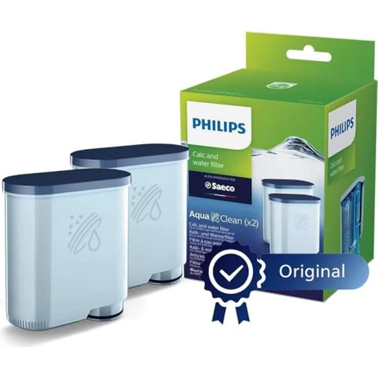 Philips Kalk CA6903-22 Aqua Clean Wasserfilter für Kaffeevollautomaten, Doppelpack, Kunststoff, kompatibel mit Philips und Saeco Vollautomaten mit AquaClean Aufkleber – Bild 2