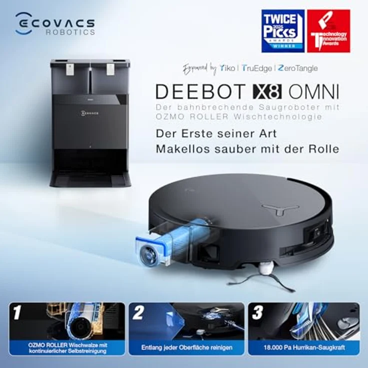 ECOVACS Wischroboter ECOVACS DEEBOT X8 OMNI (Black) – Bild 2