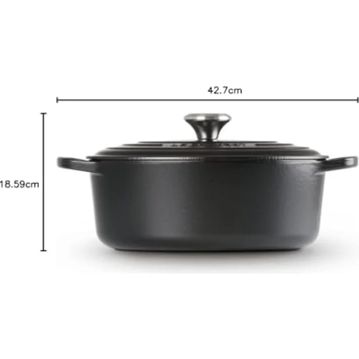 Le Creuset Signature Gusseisen-Bräter mit Deckel, Durchmesser 33 cm, Oval, Für alle Herdarten und Induktion geeignet, Volumen: 7,5 l, schwarz matt  – Bild 6