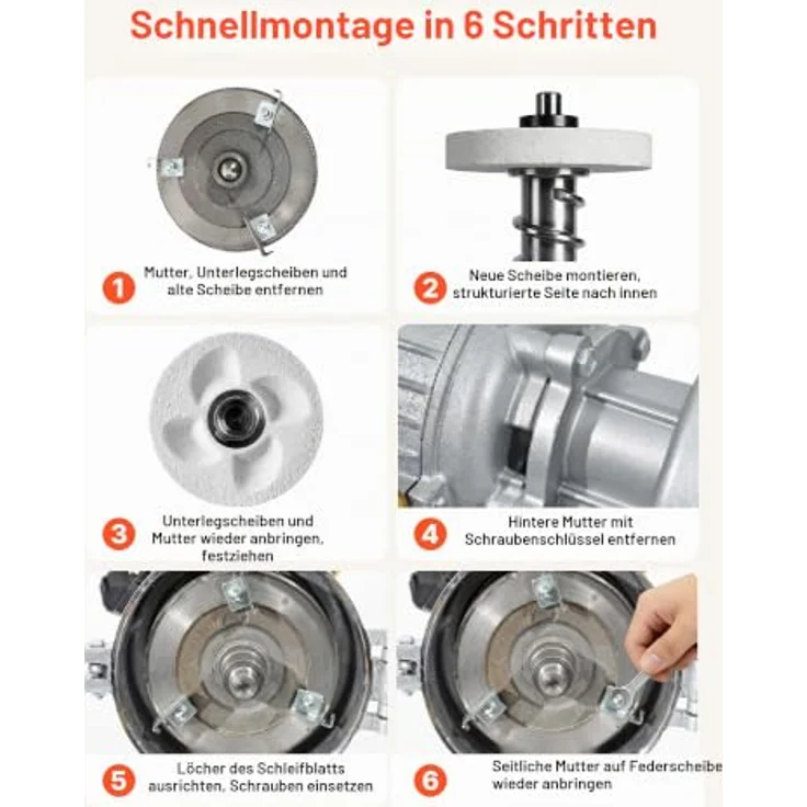 VEVOR Ersatz-Mahlscheiben 2er Set für GM-002, Marmorplatten für Trocken- und Nassmahlung, 14 x 14 cm, für Mais & Gewürze – Bild 5