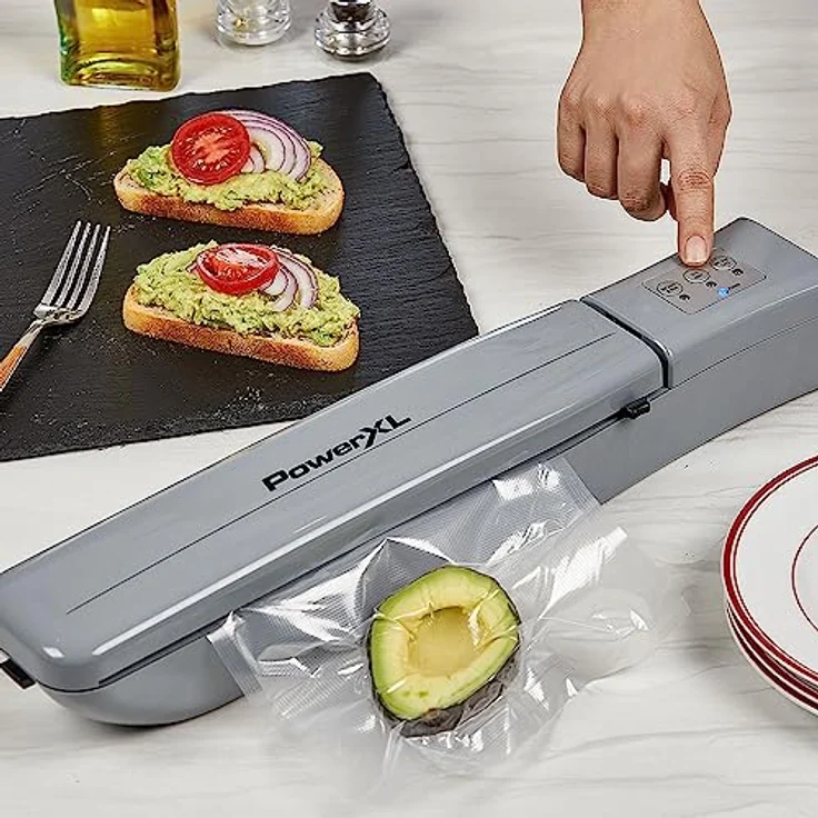 PowerXL Duo NutriSealer - 6in1 Vakuumiergerät - 3 Programme - hält Lebensmittel bis zu 5x länger frisch - vakuumiert, versiegelt & wiederversiegelt Originalverpackungen - Folienschweißgerät – Bild 5