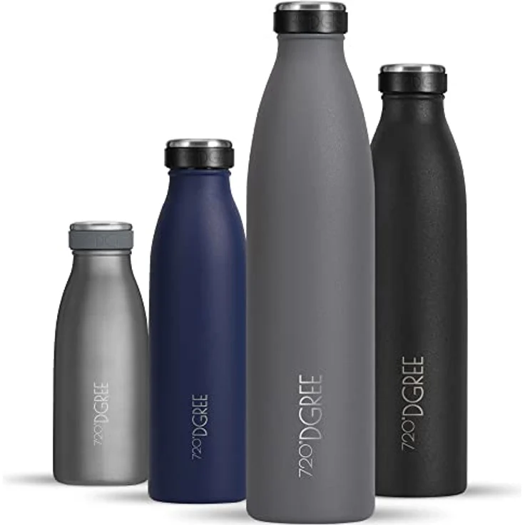 720°DGREE Edelstahl Trinkflasche “milkyBottle”, 750ml, BPA-frei, auslaufsicher, kohlensäuregeeignet, Thermosflasche für Sport, Uni, Schule, Fitness, Outdoor, Camping – Bild 1