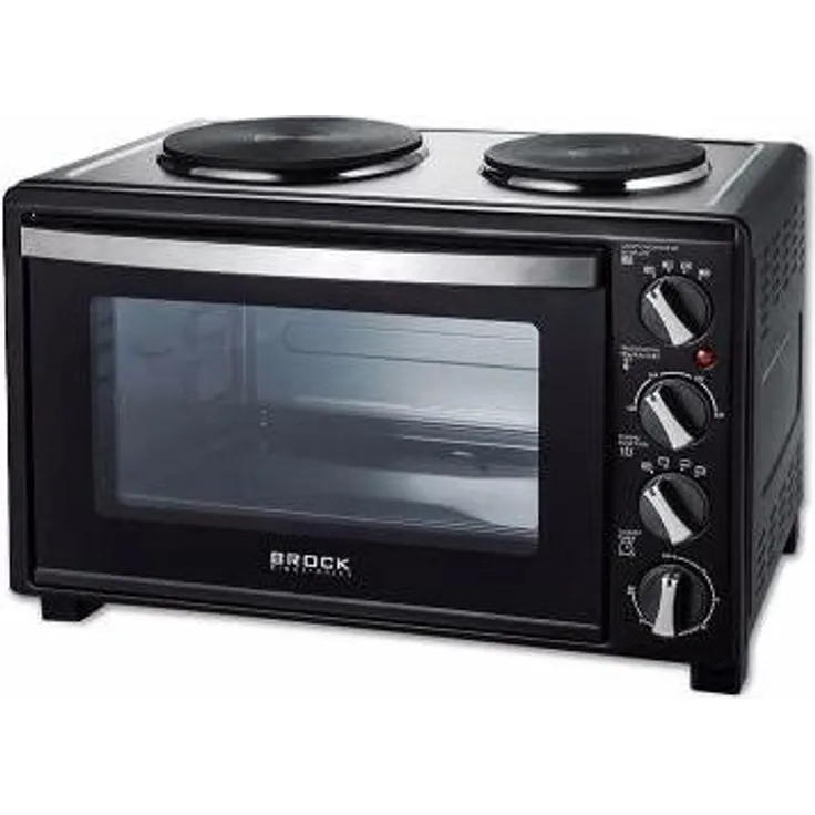 Brock Electronics TO 3002 B, Elektrobackofen mit 30L Volumen, Ober- und Unterhitze sowie Heissluftfunktion, schwarz