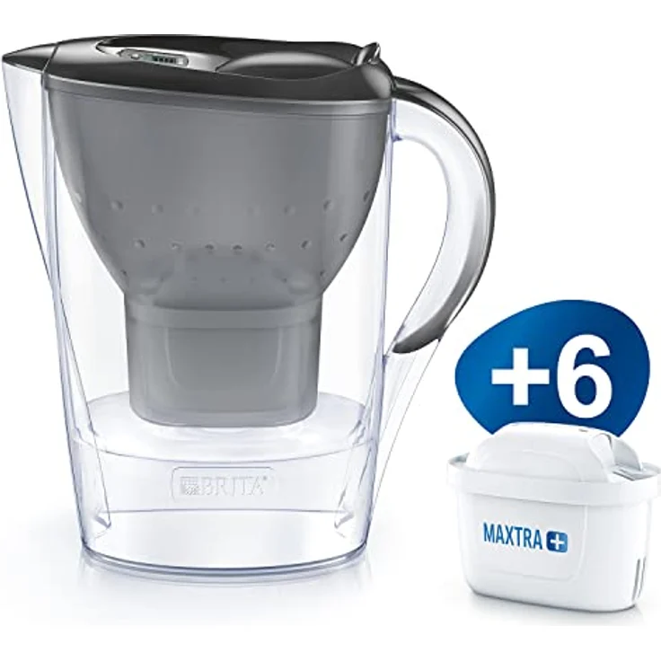 Brita Wasserfilter Marella graphitgrau inkl. 6 Maxtra+ Filterkartuschen, Filter Halbjahrespaket zur Reduzierung von Kalk, Chlor und geschmacksstörenden Stoffen im Wasser  – Bild 3