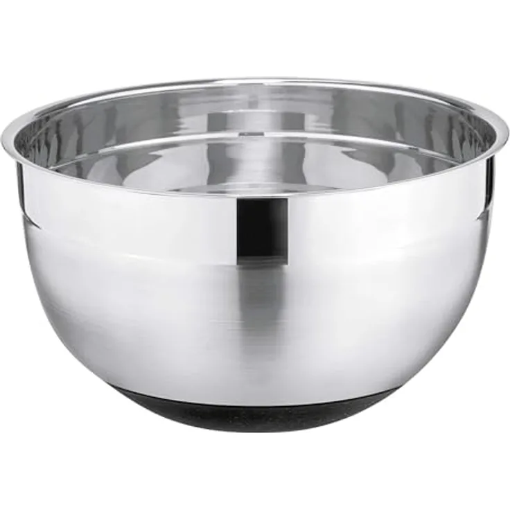 WEIS Schüssel Premium Ø24cm Edelstahl/Silikon, Rührschüssel mit hoher Materialstärke