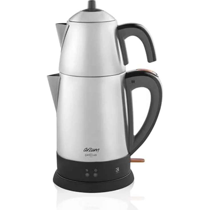 Arzum Cayci Lux, Wasserkocher, Silber, Edelstahl Teebereiter – Bild 2