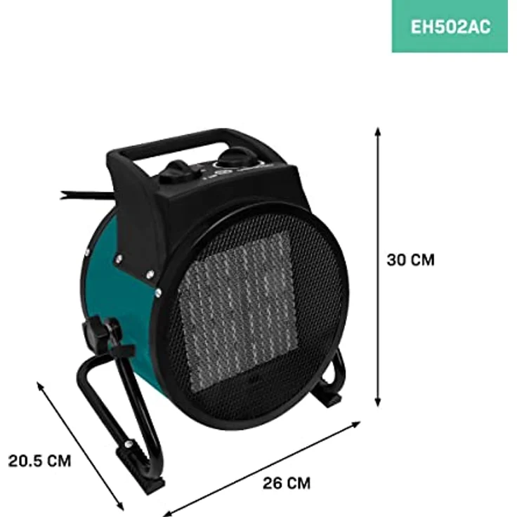 VONROC Elektroheizstrahler EH502AC, Heizstrahler mit Lüftungsfunktion, 3000W, 3 Heizstufen, kompakt und transportabel – Bild 5