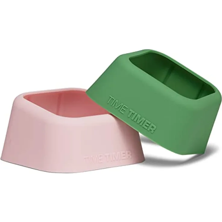 TIME TIMER MOD Home Gehäuse - für das Lernen im Klassenzimmer, Lernwerkzeug für die Heimschule, Schreibtischuhr für Schüler und Bürobesprechungen mit geräuschlosem Betrieb (2er-Pack), Pink und Grün