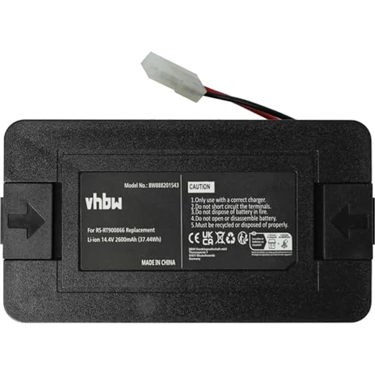 vhbw Akku kompatibel mit Rowenta X-plorer Serie 20 Aqua RR6875, RR6875WH Home Cleaner Heimroboter Schwarz (2600mAh, 14,4V, Li-Ion) - Wiederaufladbarer Hochleistungsakku mit Lithium-Ionen-Technologie – Bild 3