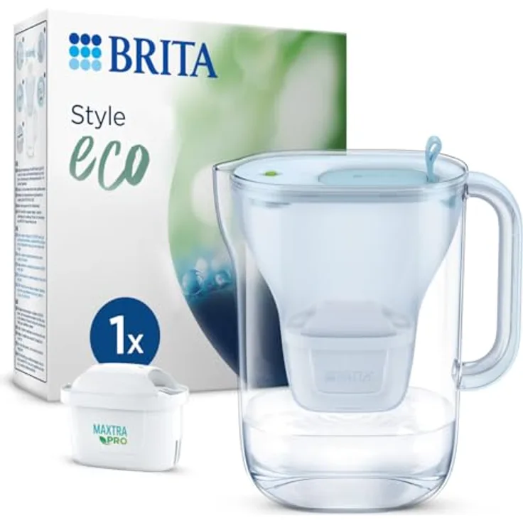 Brita Wasserfilter Style gletscherblau (2,4l) inkl. 1x MAXTRA PRO All-in-1 Kartusche, Wasserfilter, Blau