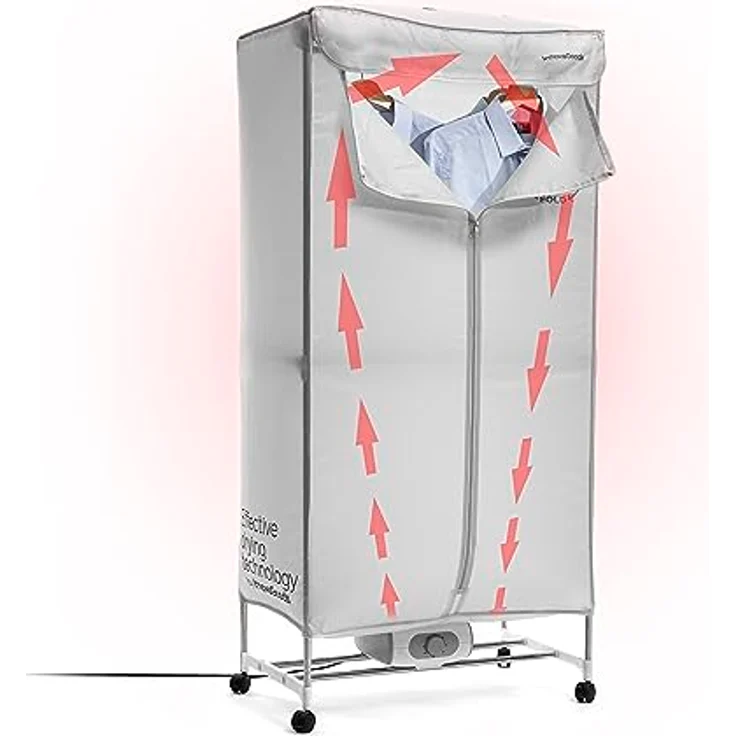 InnovaGoods Tragbarer elektrischer Wäschetrockner mit 2 Höhen Dupledry 1200 W, Antibakteriell, Timer, tragbar, weiß – Bild 2