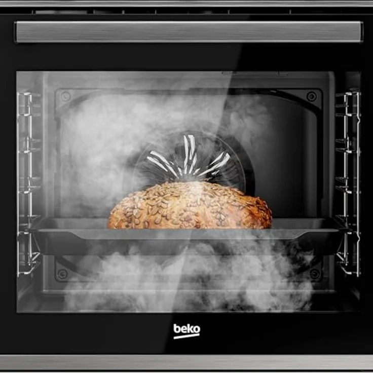 Beko BBIS12301XE b300 Einbau-Backofen 72 Liter, Multifunktionsofen mit AeroPerfect, SteamAdd-Dampffunktion, SteamShine Reinigung, versenkbare Knebel, Edelstahl – Bild 3