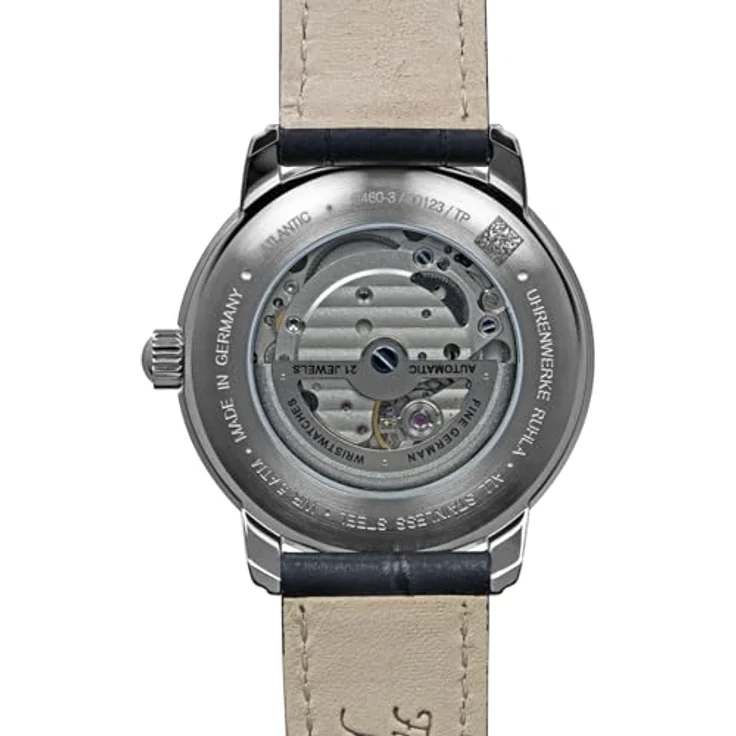 Zeppelin Herrenuhr Automatik Atlantic Dunkelblau 8460-3, Lederarmband, Edelstahlgehäuse, Mineralglas – Bild 3