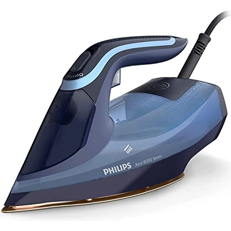 Versuni Philips Azur 8000 Series Dampfbügeleisen - 45 g/min Dauerdampf, 210g Dampfverstärkung, 2400 W, OptimalTEMP Technologie, SteamGlide Elite, hellblau – Bild 1