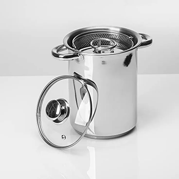 Browin 313515, Multifunktions-Topf mit Korb und Schinkenkocher 1,5 kg Mehrzwecktopf mit Siebeinsatz, Silber – Bild 5