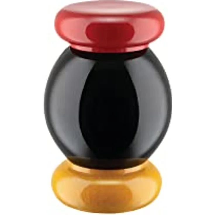 Alessi ES18 Salz-/Pfeffer-und Gewürzmühle aus Buchenholz, 100 Values Collection, Steel, Rot, Gelb, Schwarz