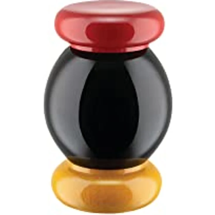 Alessi ES18 Salz-/Pfeffer-und Gewürzmühle aus Buchenholz, 100 Values Collection, Steel, Rot, Gelb, Schwarz