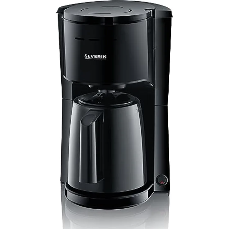 SEVERIN Filterkaffeemaschine mit Thermokanne, Kaffeemaschine für bis zu 8 Tassen, ansprechende Filtermaschine mit Isolierkanne, schwarz, KA 9306