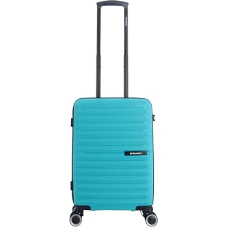 SAXOLINE Reisekoffer Fiesta, Kabinengröße 55x36x20,5 cm, 41 l Volumen, 2,7 kg, türkis, robuste Hülle mit 360° Schwenkrädern und Teleskopgriff – Bild 1