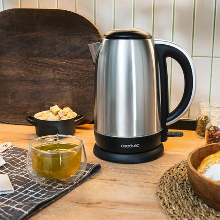 Cecotec Thermosense 200 Steel, Elektrischer Wasserkocher 1,7 L, 2200 W, Edelstahl, 360° drehbare Basis, Cool-Touch-Griff, doppeltes Sicherheitssystem – Bild 3