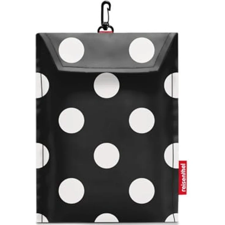 Reisenthel Einkaufstasche mini maxi travelbag Shopper, klein zusammenfaltbar, Schwarz, mit Reißverschluss und Schlüsselhalter – Bild 3