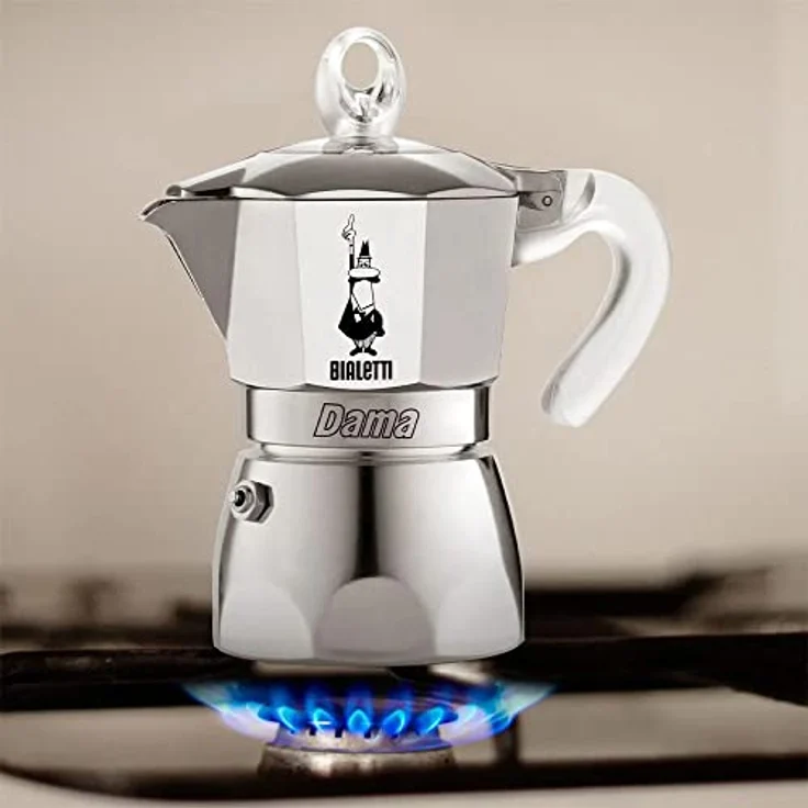 Bialetti Dama PURE ICE, Espressokocher für 3 Tassen, Aluminium mit Silikongriff, Silber – Bild 2
