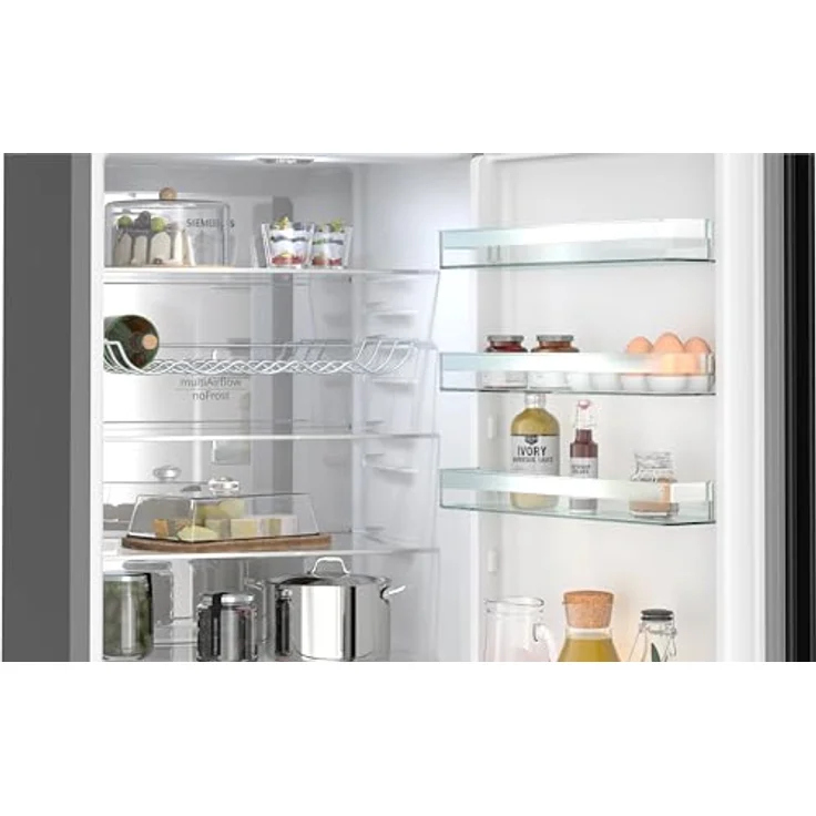 Siemens KG39N2XAF iQ300 Kühl-Gefrier-Kombination, 203 x 60 cm, 260 L Kühlen + 103 L Gefrieren, hyperFresh perfekte Kühlung für Fisch und Fleisch, noFrost, LED-Licht - helle, gleichmäßige Ausleuchtung – Bild 3