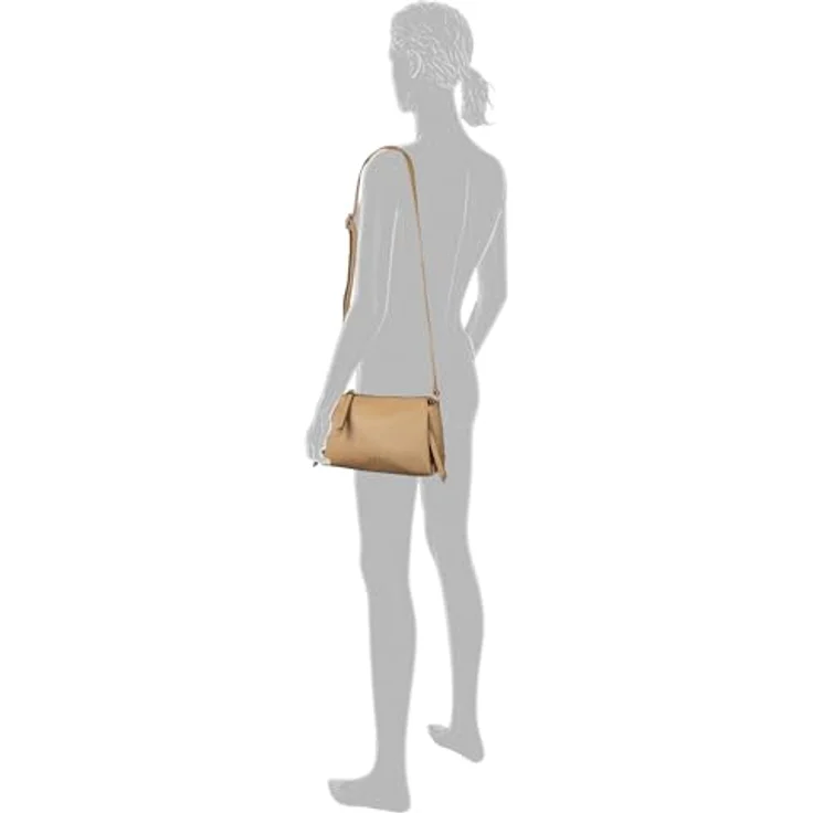 Gabor Jenny Umhängetasche S, 23 cm, Beige, robuste Polyurethan-Verarbeitung, längenverstellbarer abnehmbarer Umhängeriemen, praktische Fächer – Bild 3