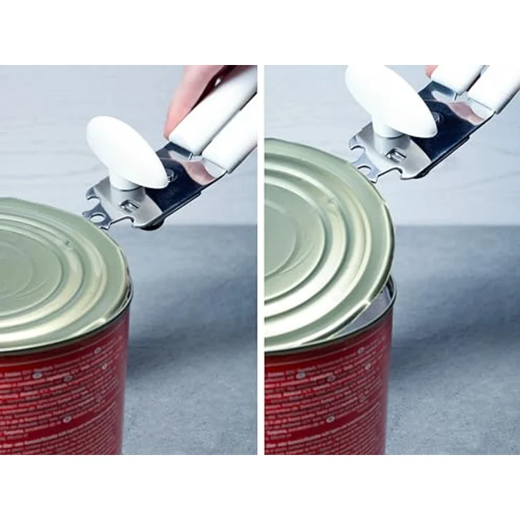 Leifheit Dosenöffner Exact ComfortLine-Serie, für einfaches Öffnen ohne Kraftaufwand, Deckelöffner mit gehärtetem Schneidrad, Flaschenöffner, mit Kapselheber, weiß – Bild 5