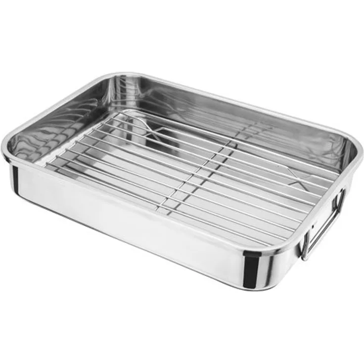 Judge Edelstahl-Bräter mit Rost 32x24x6 cm, Silver, 32 cm