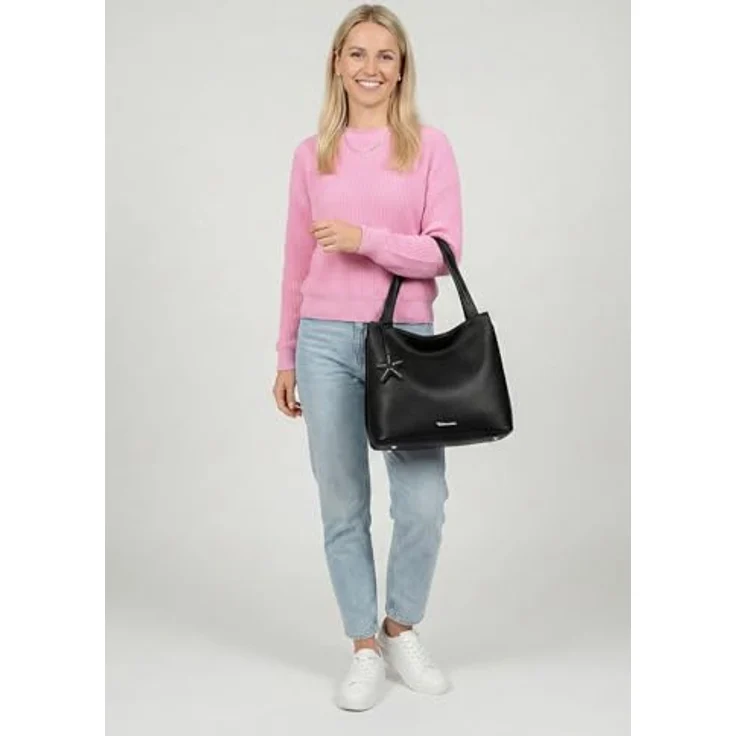 Tamaris TAS Kea Shopper Tasche, 37 cm, Schwarz, aus robustem Polyurethan mit verstellbarem Umhängeriemen und Raumaufteilern – Bild 2