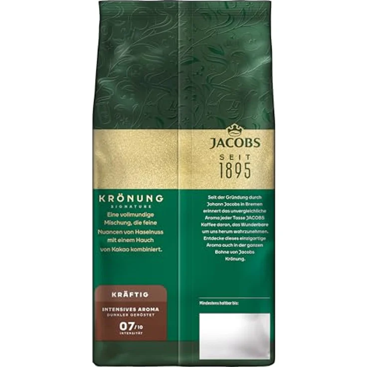 Jacobs Krönung Aroma Bohnen Kräftig, ganze Bohnen, Kaffeebohnen, Kaffee, 500g – Bild 3