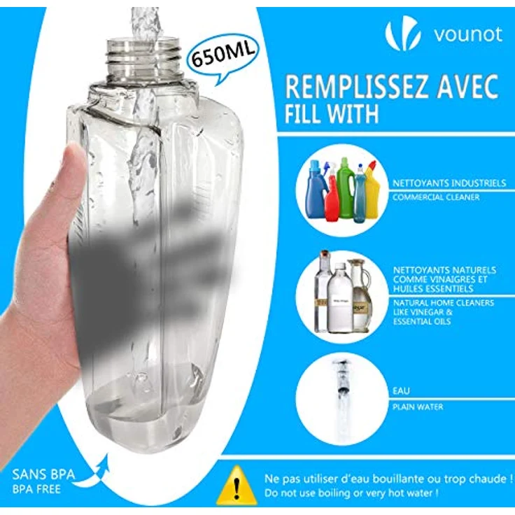 VOUNOT Wischer mit sprühfunktion, Sprühwischer mit 650ml Wassertank, Bodenwischer mit Sprühdüse, Spray Mop Wischmopp mit 2-Mikrofaserbezug, Blau – Bild 3