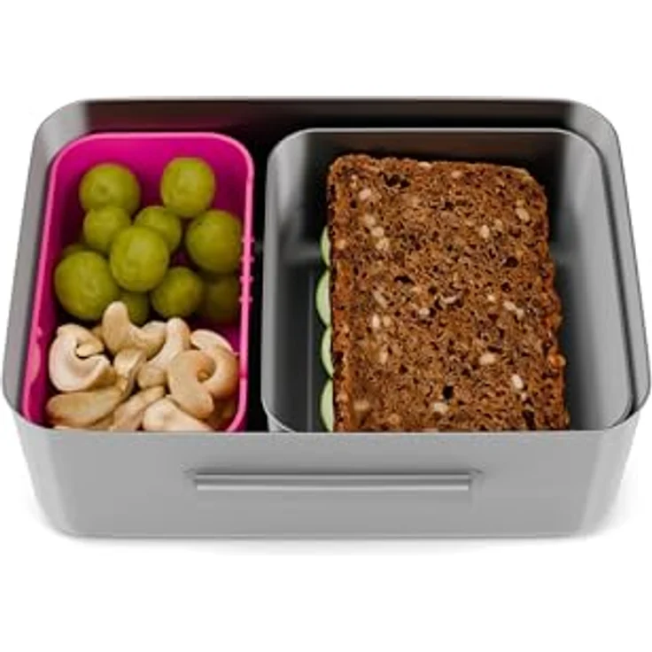 Ergobag Lunchbox Stainless Steel 3 in 1, Lunchbox, Rosa, mit herausnehmbarem Innenleben und auslaufsicherer Dichtung – Bild 4