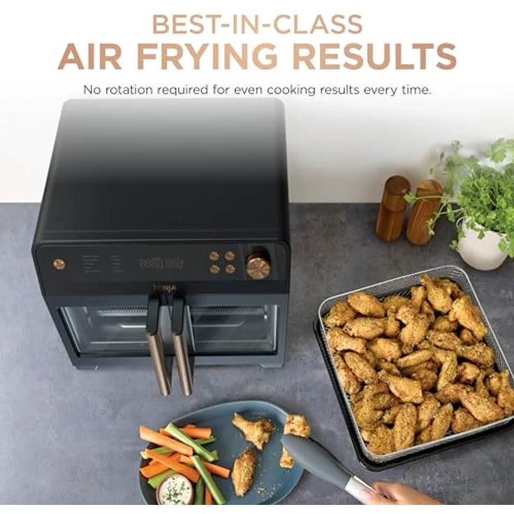 Ninja French Door Premier Air Fry Oven FO101BK, 10-in-1 Küchengerät mit 20,3 qt Kapazität, PFAS-frei, spülmaschinenfest, Schwarz – Bild 4