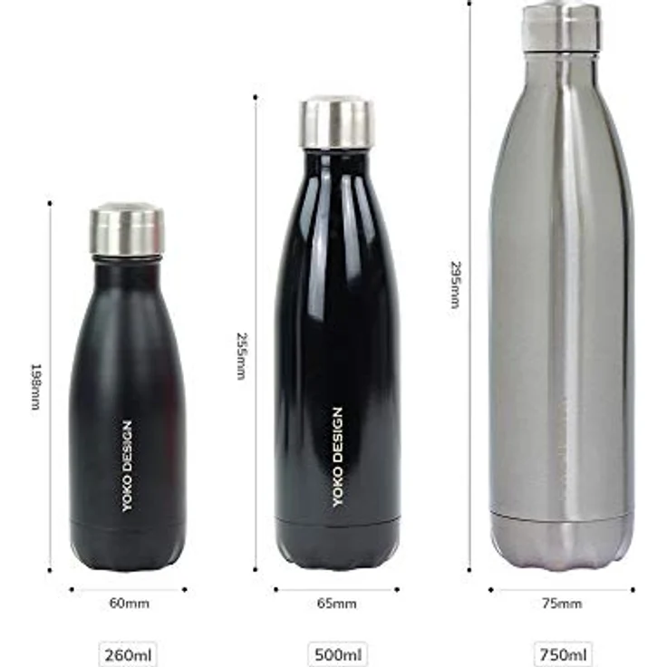 YOKO DESIGN Motivflasche Thermosflasche, Edelstahl, Holz, 6 cm – Bild 4