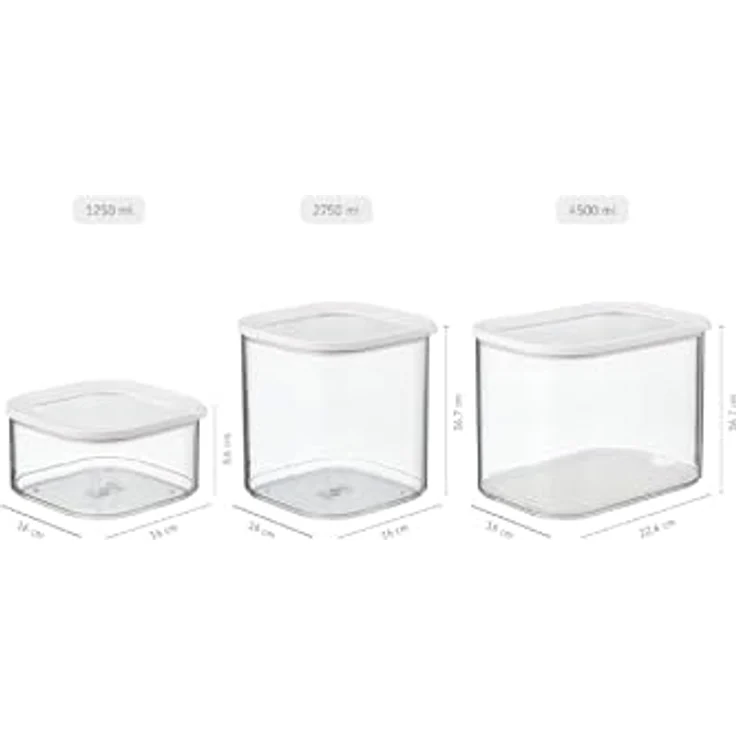 Mepal Transparente Vorratsdosen XL, rechteckige luftdichte Kunststoffbehälter mit 4500 ml, stapelbar in Nordic Green – Bild 3