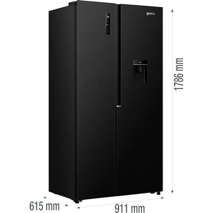 Gorenje NRS917E41BXWD R, Freistehender Side-by-Side Kühlschrank mit 347 l Kühl- und 197 l Gefriervolumen, Schwarz, LED-Display, 2 Türen, akustisches Warnsignal – Bild 3